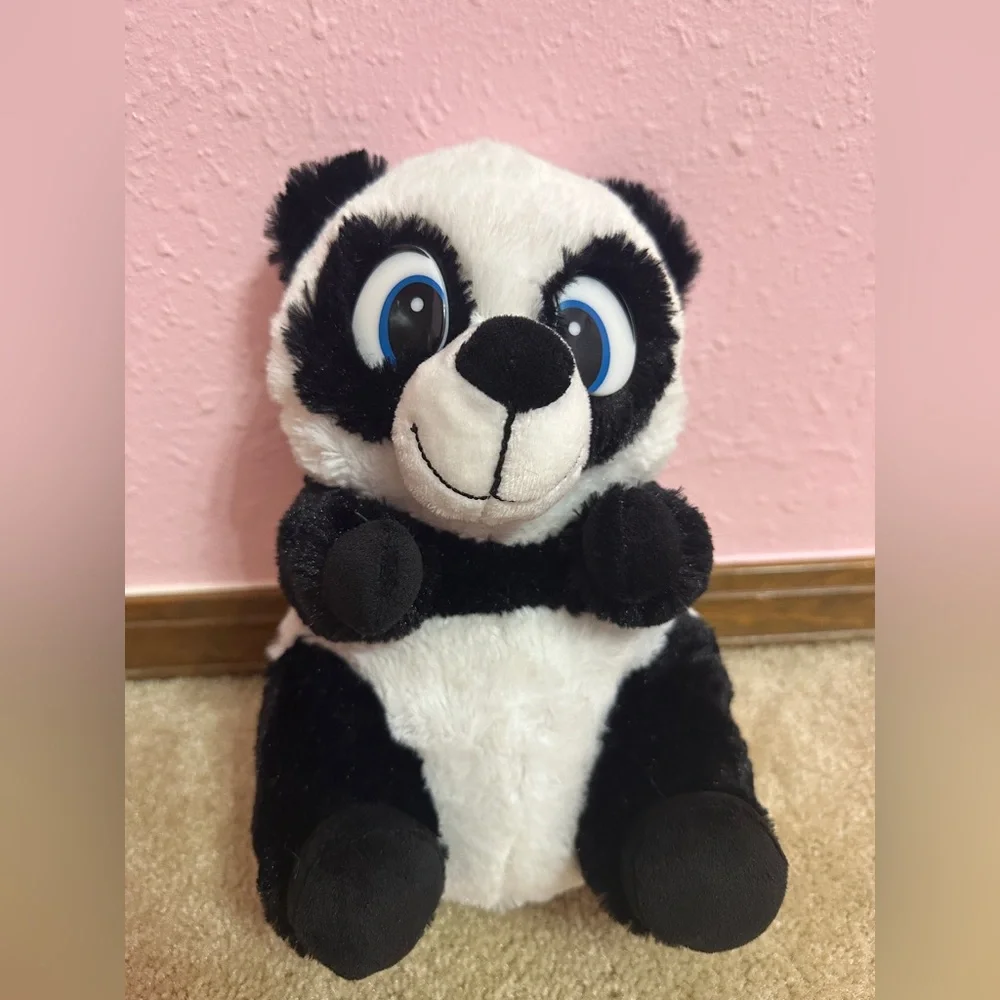 Six Flags Panda Plush Stuffed Animal Plastic Eyes 10” Kids Carnival Prize